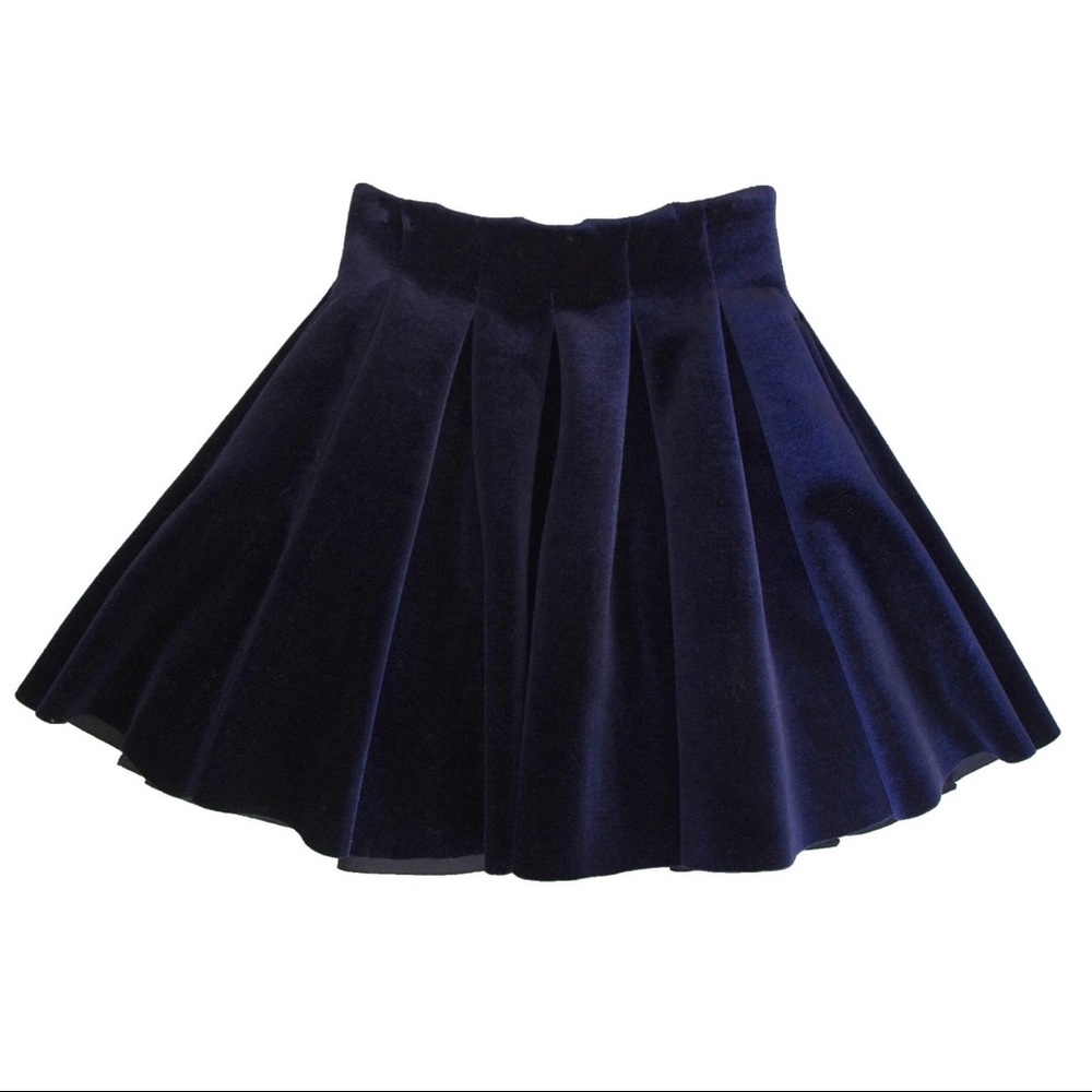 Maje Pleated Velvet Skirt